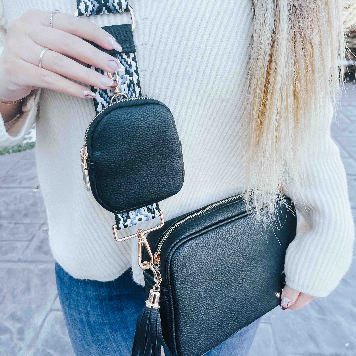 Black Clara Pouch Strap