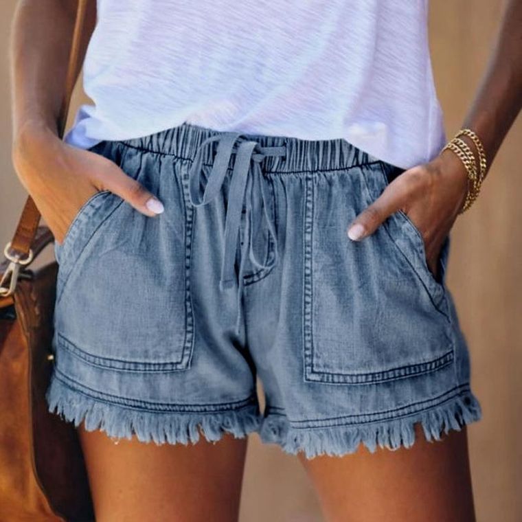 Fringe Denim Shorts