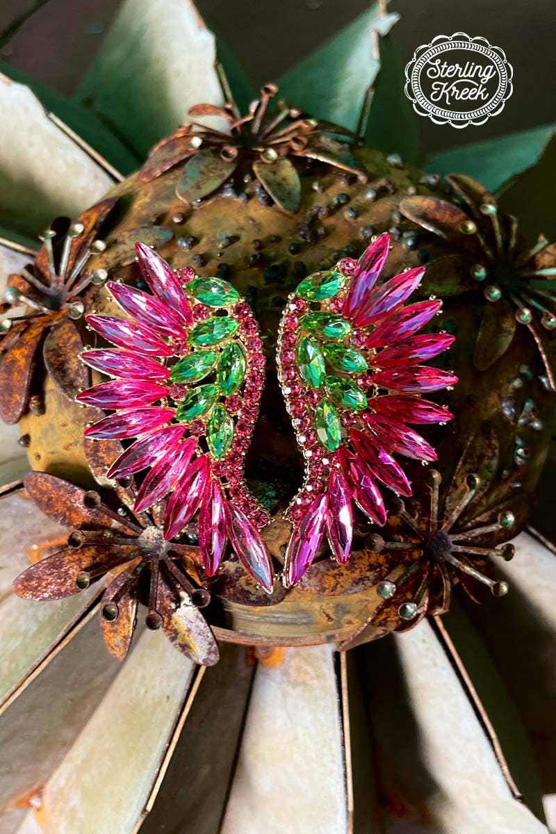 Watermelon Crawl Wing Earrings