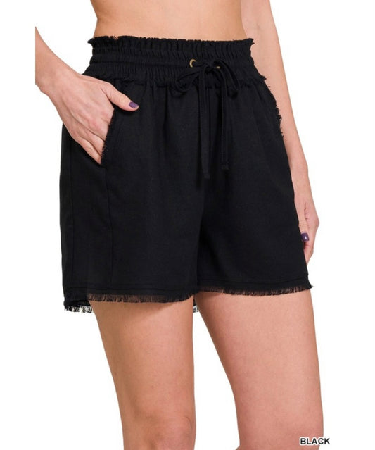 Linen Drawstring Shorts