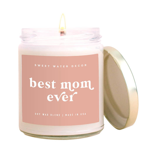 Best Mom Ever! Soy Candle - Clear Jar - Blush Pink - 9 oz