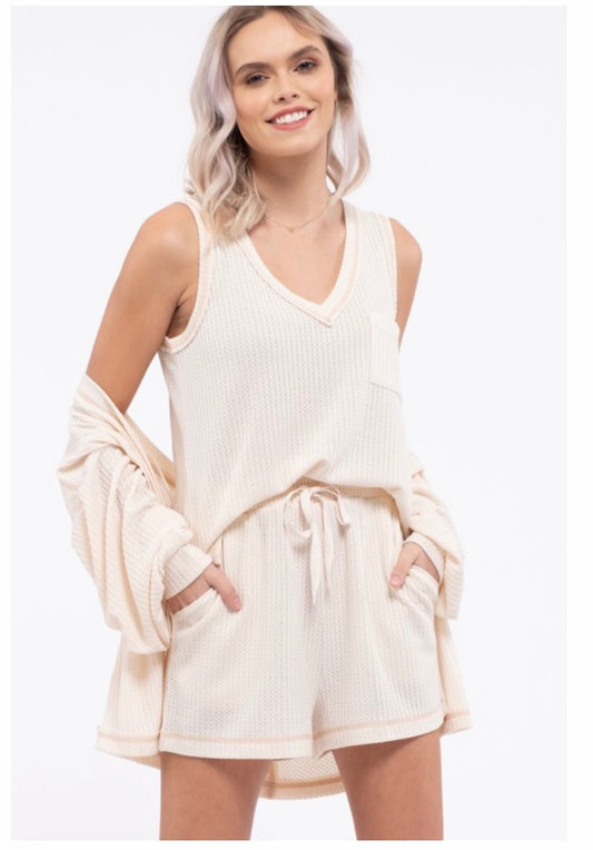 Reverse Stich Cozy Top: Cream