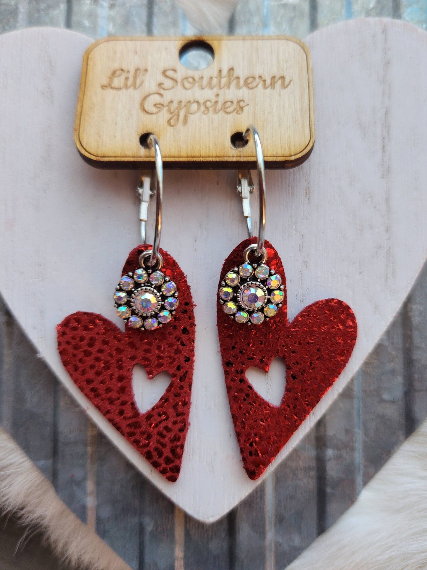 Sexy Ruby Heart Earrings